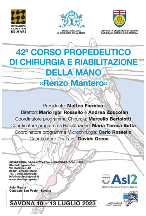 42° Corso Propedeutico di Chirurgia e Riabilitazione della Mano