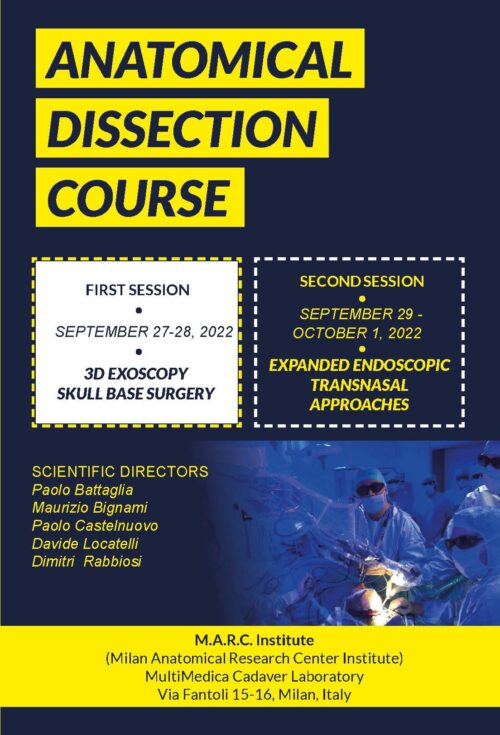 ANATOMICAL DISSECTION COURSE: 3D Exoscopic Skull Base Surgery and Expanded Endoscopic Transnasal Approaches