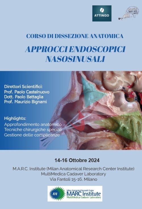 CORSO DI DISSEZIONE ANATOMICA: APPROCCI ENDOSCOPICI NASOSINUSALI
