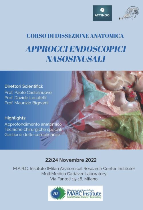 CORSO DI DISSEZIONE ANATOMICA: APPROCCI ENDOSCOPICI NASOSINUSALI