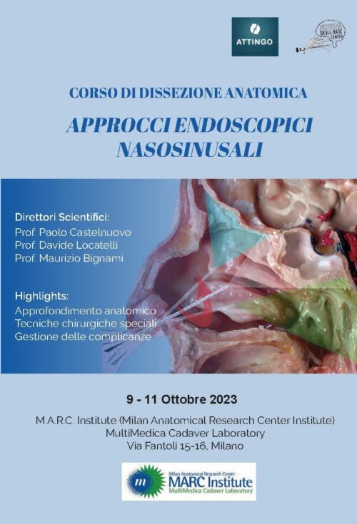 CORSO DI DISSEZIONE ANATOMICA: APPROCCI ENDOSCOPICI NASOSINUSALI