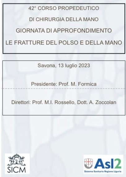 Giornata di approfondimento in Chirurgia della Mano